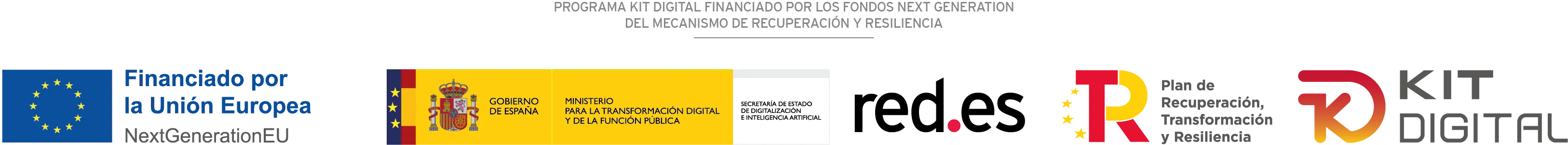 Financiado por la Unión Europea – NextGenerationEU · Gobierno de España · red.es · Plan de Recuperación, Transformación y Resiliencia · Kit Digital