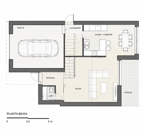 Obra nueva — Recarei (Dorrón, Sanxenxo) — Planta baja