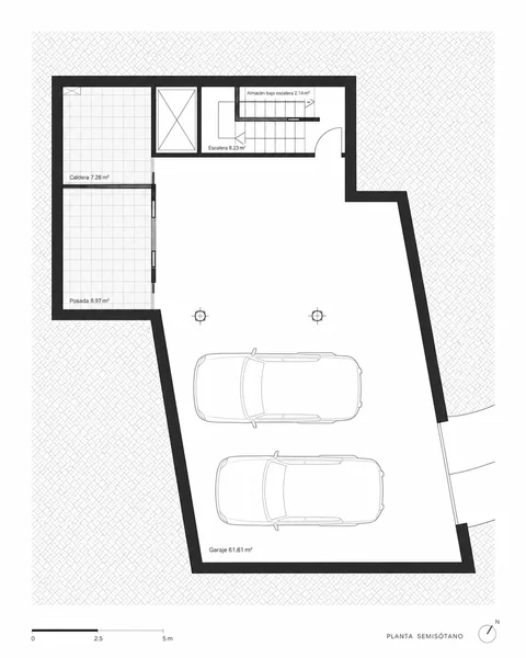 Obra nueva — Raxó (Poio) — Planta semisótano